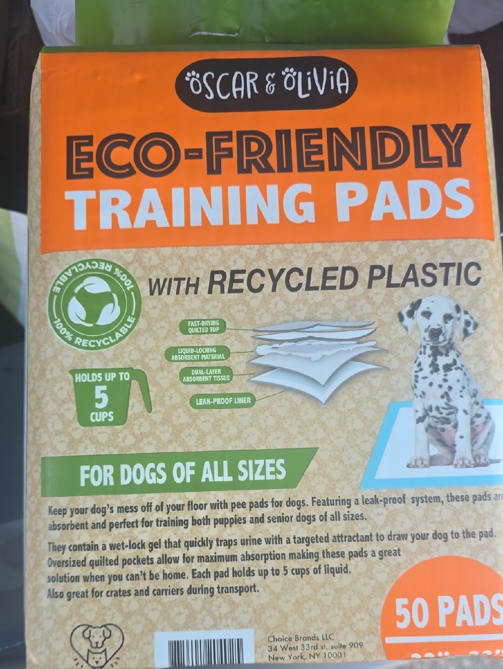 Eco-Friendly Orange Training Pads for Dogs